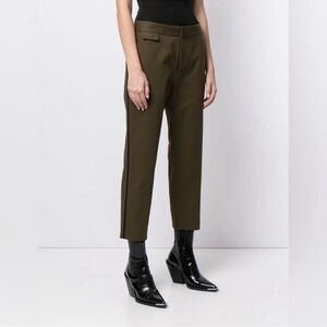Equipment Femme Pant Olive Green Cropped Trousers Size 0